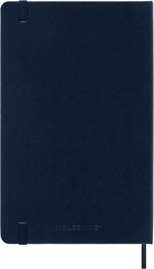 Moleskine Classic Notebook, Hard Cover, Large (5" x 8.25") Squared/Grid, Sapphire Blue, 240 Pages