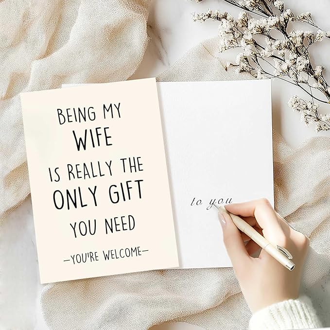 Funny Birthday Card Gift for Wife, Unique Wife Birthday Cards Gifts from Husband, Sweet Valentine's Day Gifts for Her, Unique Anniversary Card for Wife, Love Card for Women