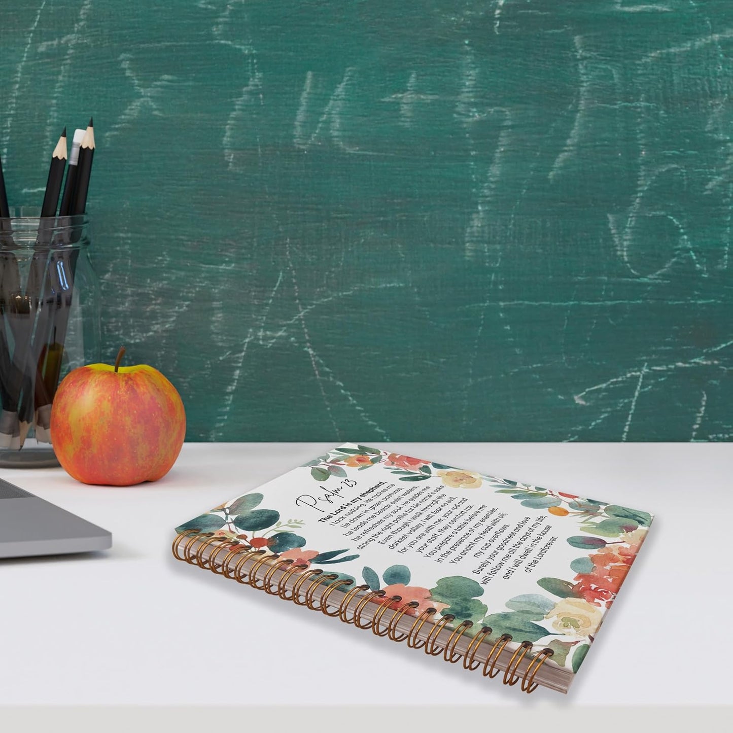 VNWEK Christian Art Gifts Notebook Journal - Christian Notebook for Women, Bible Journaling Notebook, Notebook for Bible Notes, Notebook Spiral Bound with, Psalm 23 Writing Pads