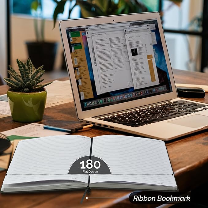 Nextnoid Hardcover Lined Journal Notebook - 120 GSM Thick Paper, Medium A5(5.7" x 8.3"), 160 Pages - Perfect For Writing, Journaling and Note-Taking (Green,Ruled)