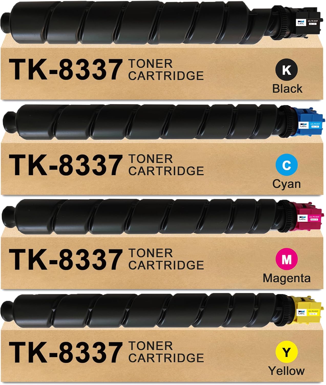 LCL TK8337 TK-8337 Toner Cartridge High Yield Replacement for TK-8337K TK-8337C TK-8337M TK-8337Y for Kyocera Taskalfa 3252ci 3253ci cs3252ci cs3253ci Printer (Black Magenta Cyan Yellow,4-Pack)