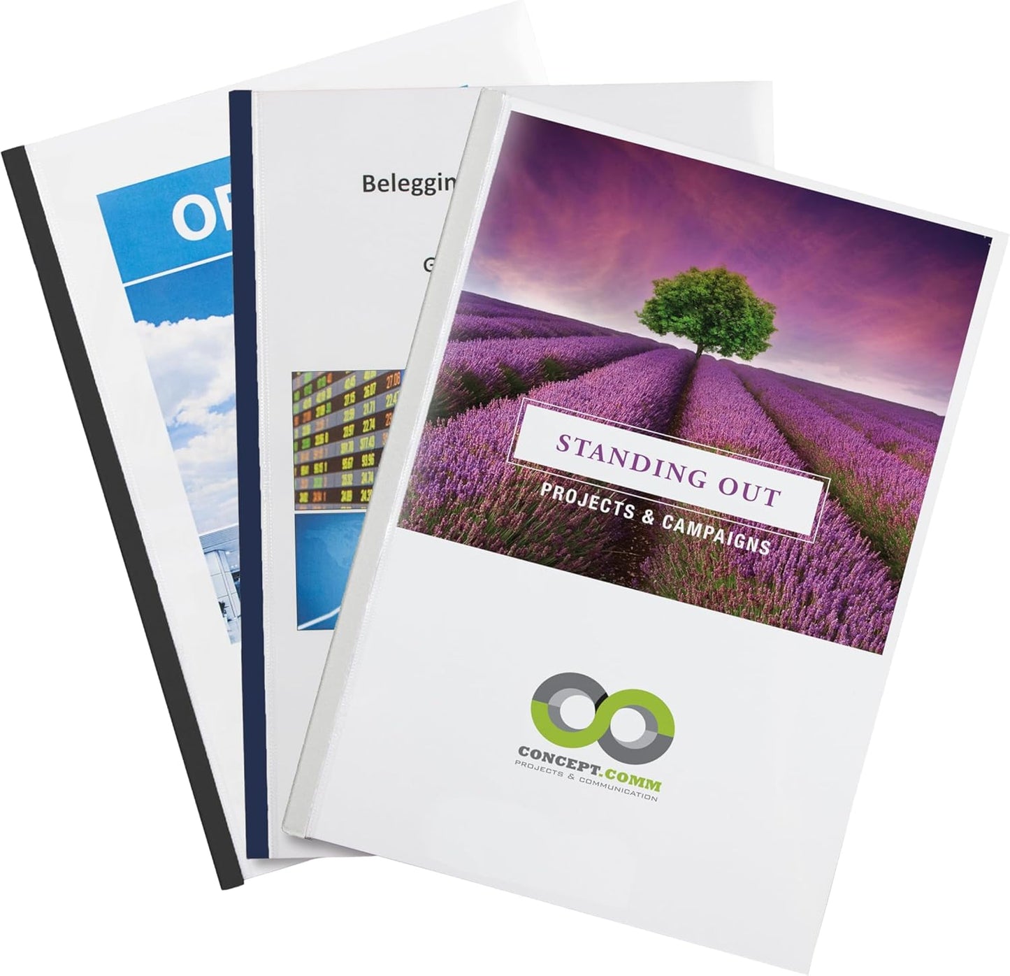 Thermal Binding Clear Covers with Steel Spine –for Thermal Binding Machines – Formerly Unibind – Used in Real Estate, Education and Various Businesses (White, 220 Sheets Max - 48/Box)