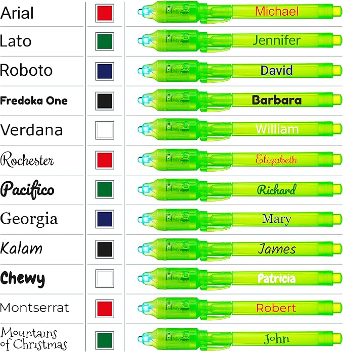 Personalized Invisible Disappearing Ink Pen Marker Pack, Custom Secret Spy Message Writer with UV Light, Fun for Kids Party Favors Gifts and Stock Stuffers, 24 Pack, Green