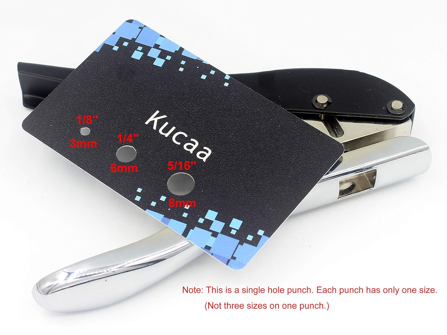 Metal Silver Hand-held 5/16 inch 8mm Round Heavy Duty Single Circle Hole Punch for ID Cards PVC Cards Badge Photos