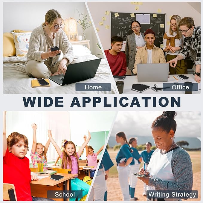 Tenceur 6 Pcs Pocket Notebook Bulk Small 3x5 Inch Spiral Notepads Mini Top Bound Notebook with Lined 120 Pages Ruled Memo Pads for Office College Nurse Essentials Back to School Gift (Black)