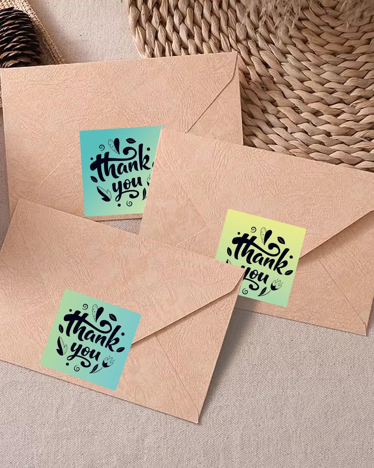 2''×2'' Square Thermal Sticker Labels, Self-Adhesive 2 Inch Direct Thermal Labels, Multi-Purpose Sticker Label for DIY Logo Design,Name Tag,QR Code, 500 PCS/1 Roll, Green