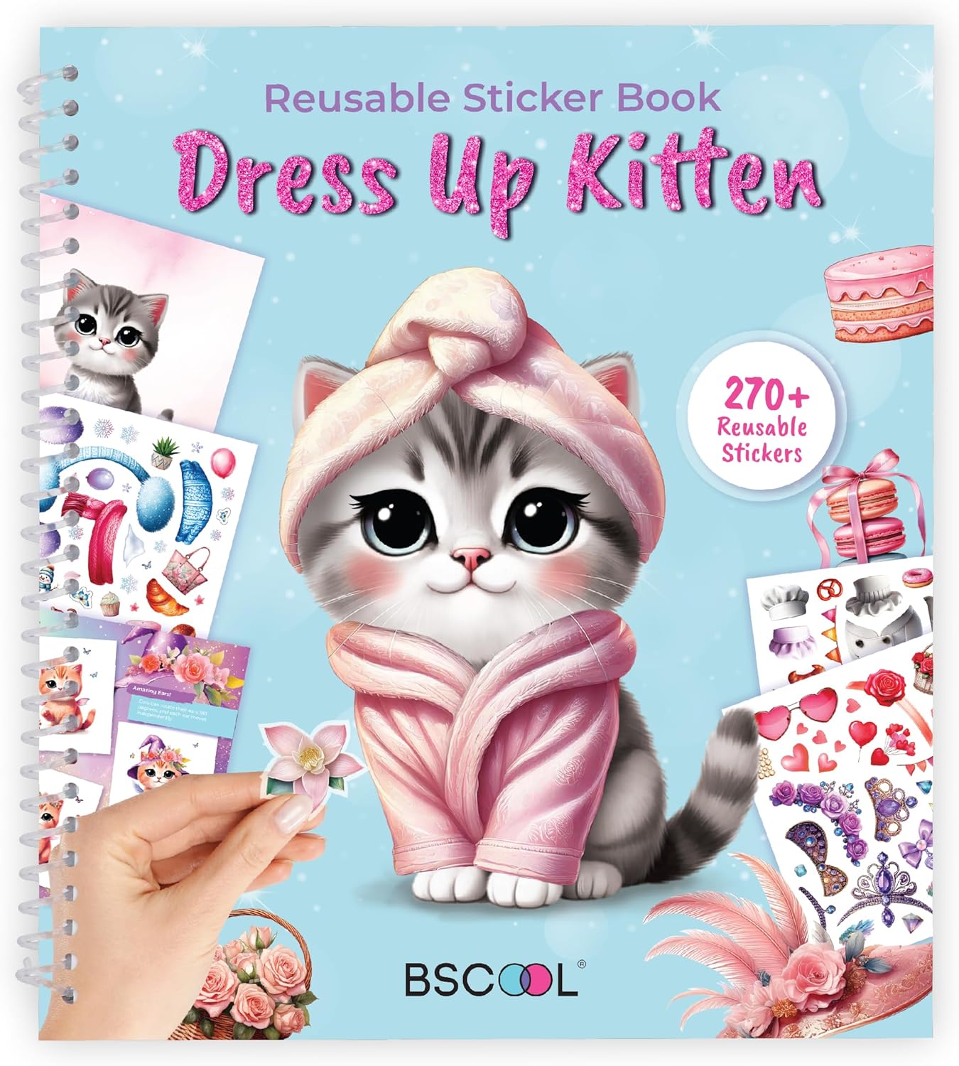 Sticker Dress Up Kitten - Kids Activity Book Learn Fashion Design for Kitten with Guides and 270+ Reusable Stickers. Gift for Girls Ages 5,6,7,8