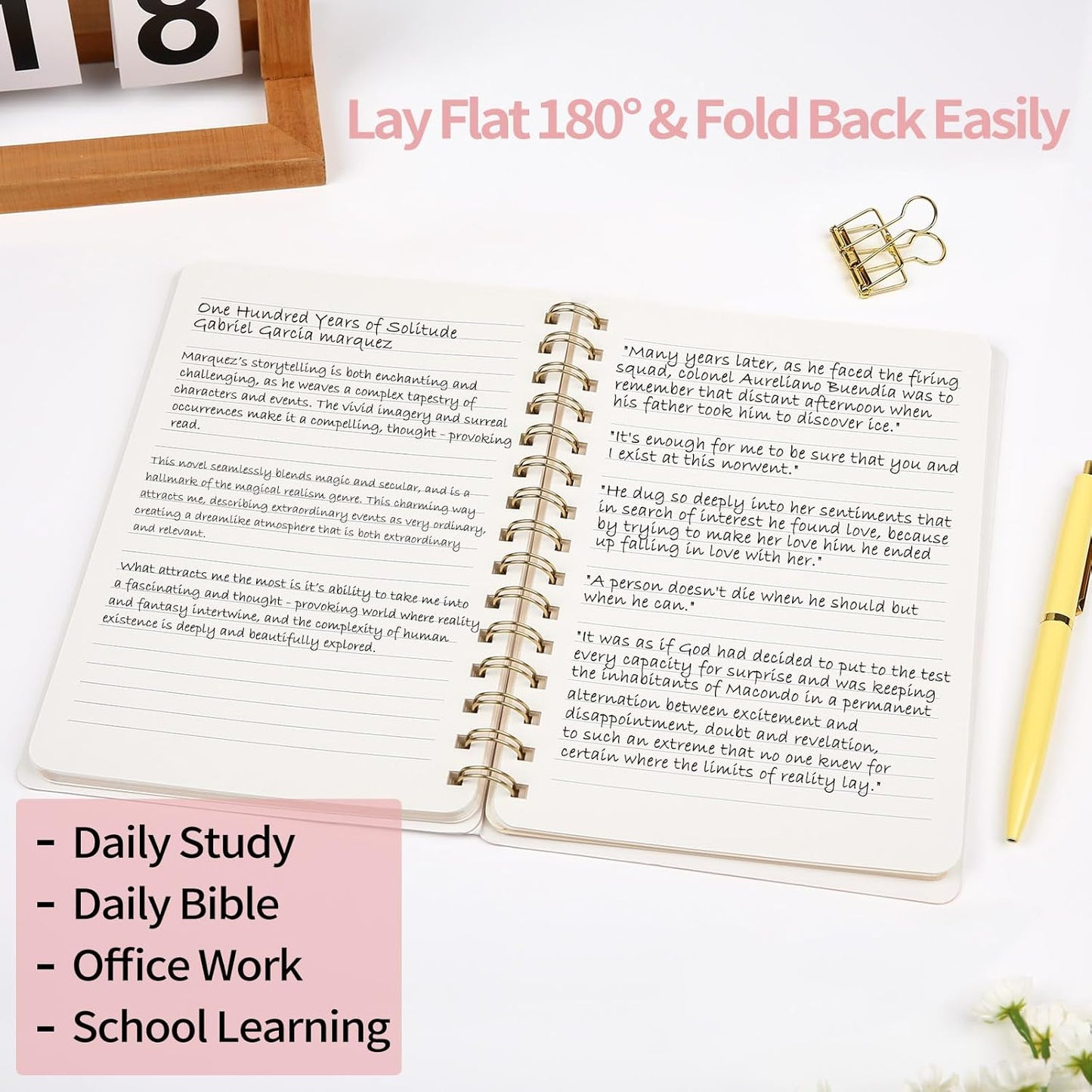 Spiral Notebook-6.10" x 8.19" College Ruled Journal with Inner Pockets and 160 Pages,PU Leather Cover Business Journal, Twin-Wire Binding Notebook Perfect for Office & Home School Supplies