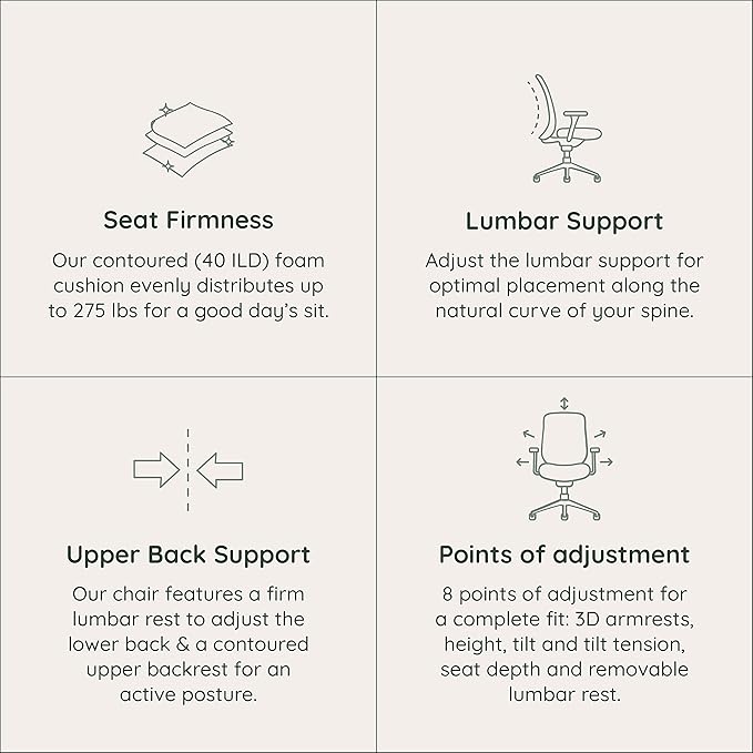 Branch Ergonomic Chair - A Versatile Desk Chair with Adjustable Lumbar Support, Breathable Mesh Backrest, and Smooth Wheels - Experience Optimal Comfort and Support - Light Blue