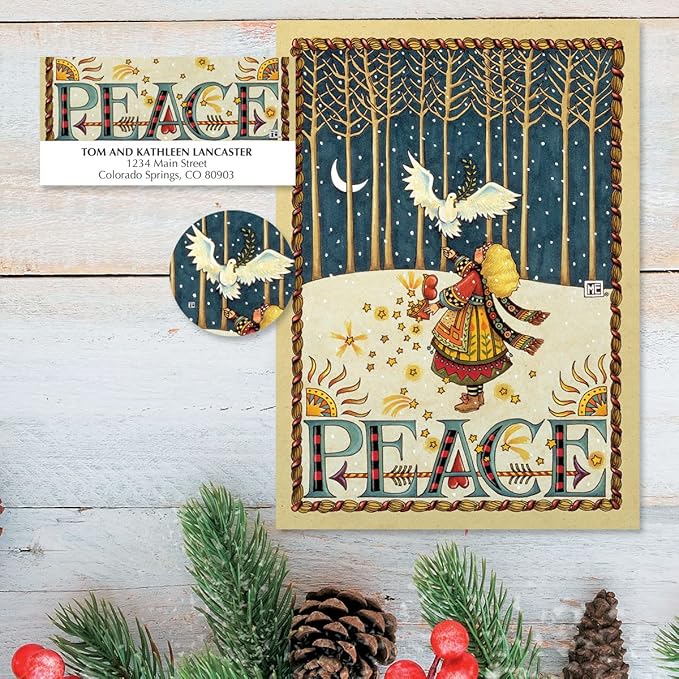 Current Peace Dove Religious Christmas Cards with Envelopes © Mary Engelbreit - Set of 18 Large 5 x 7-Inch Folded Cards, Holiday Greeting Card Value Pack