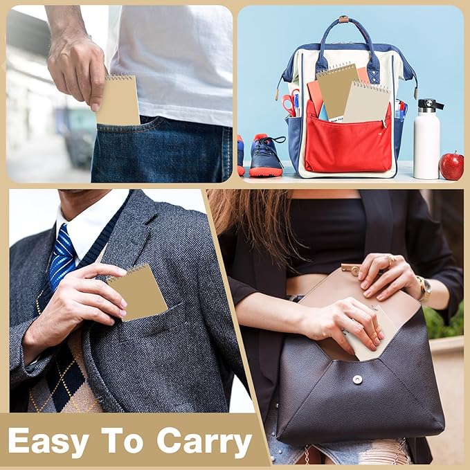 Thenshop 100 Pads Spiral Memo Bulk 3'' x 5'' Top Bound Memo Book 60 Sheets Small Mini Notebooks Lined Wire Bound Pocket Steno Book for Home, Office, School (Colorful)