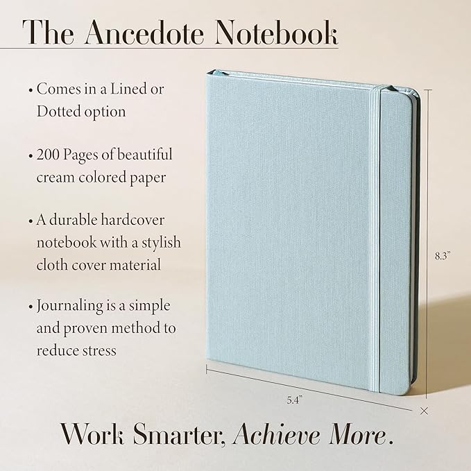 Hardcover Ruled Journal with Thick 100 gsm College Ruled Paper A5 size (8.3 inches x 5.4 inches) - Daily Writing Notebook Journal for Travel, School and Office Use - Diary Journal for Women and Men - Dutch Blue