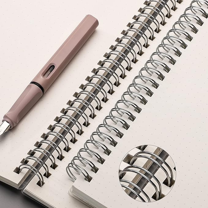 AHGXG Dotted Journals Spiral Notebook 3 Pack, A5 Bullet Dot Grid Journal with 100 GSM Thick Dotted Paper, Transparent Hardcover, 80 Sheets, for Bullet Journaling, Artist Writing Drawing, 5.7" x 8.3"