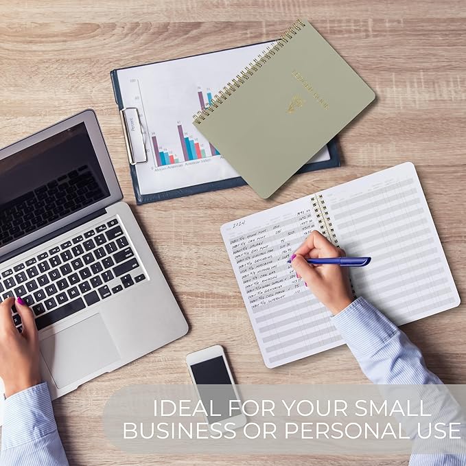 Easy to Use Accounting Ledger Book - The Perfect Expense Tracker Notebook for Your Small Business - Beautiful Personal Finance Checkbook, Income and Expense Log Book