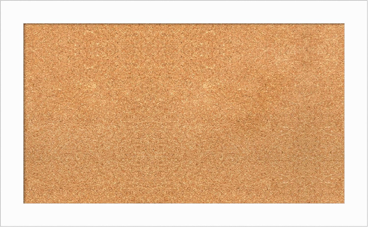 Amanti Art Natural Cork Board for Wall, 19x31 Vision Board with White Frame, Medium Corkboard Office Decor for Home Organization, Casual Corkboard Pinboard to Display Items for Home Organization in