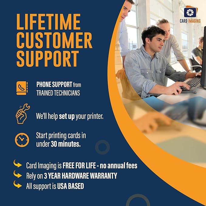 Magicard 300 Dual Sided ID Card Printer & Supplies Bundle Badge Maker Machine (3300-0021)