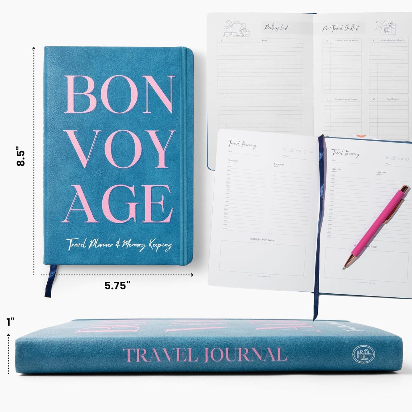 Travel Journal – Itinerary Planner Organizer & Traveling Memory Diary for Women and Men, Travel Log Book for 6 Trips with Packing Lists, Notes & Reflections, A5 Size (Undated)