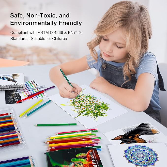 80 Colored Pencils – Soft Core Professional Drawing Pencils for Adult Coloring Books, Blending & Shading, Art Supplies Gift for Beginners & Adults