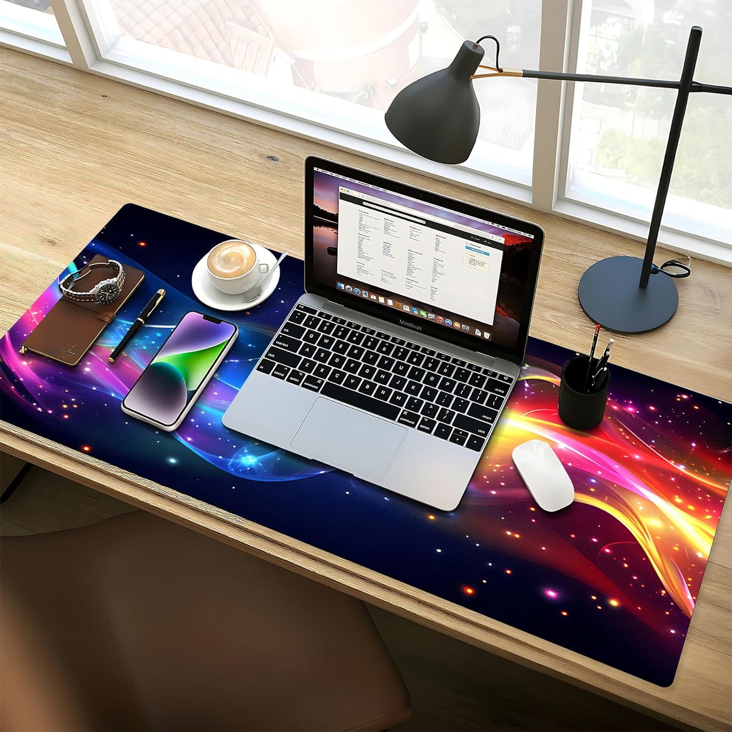 Large Gaming Mouse Pad (31.5"x11.8") - XXL PU Leather Waterproof Desk Mat with Non-Slip Rubber Base for Keyboard, PC & Office