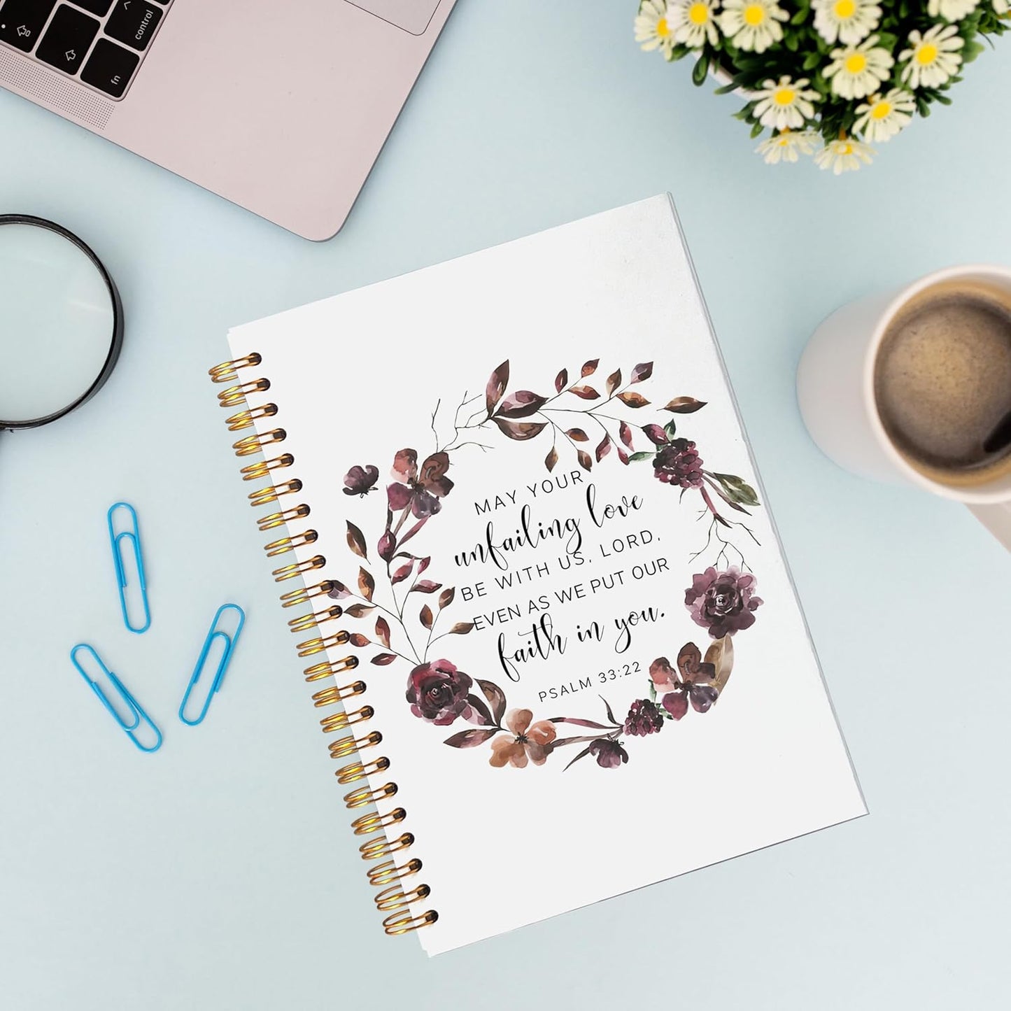 VNWEK Bible Christian Spiral Notebook Journal - Christian Notebook for Women, Christian Art Gifts, Bible Gifts, 5.5x8.3 Notebook Spiral Bound with Writing Pads