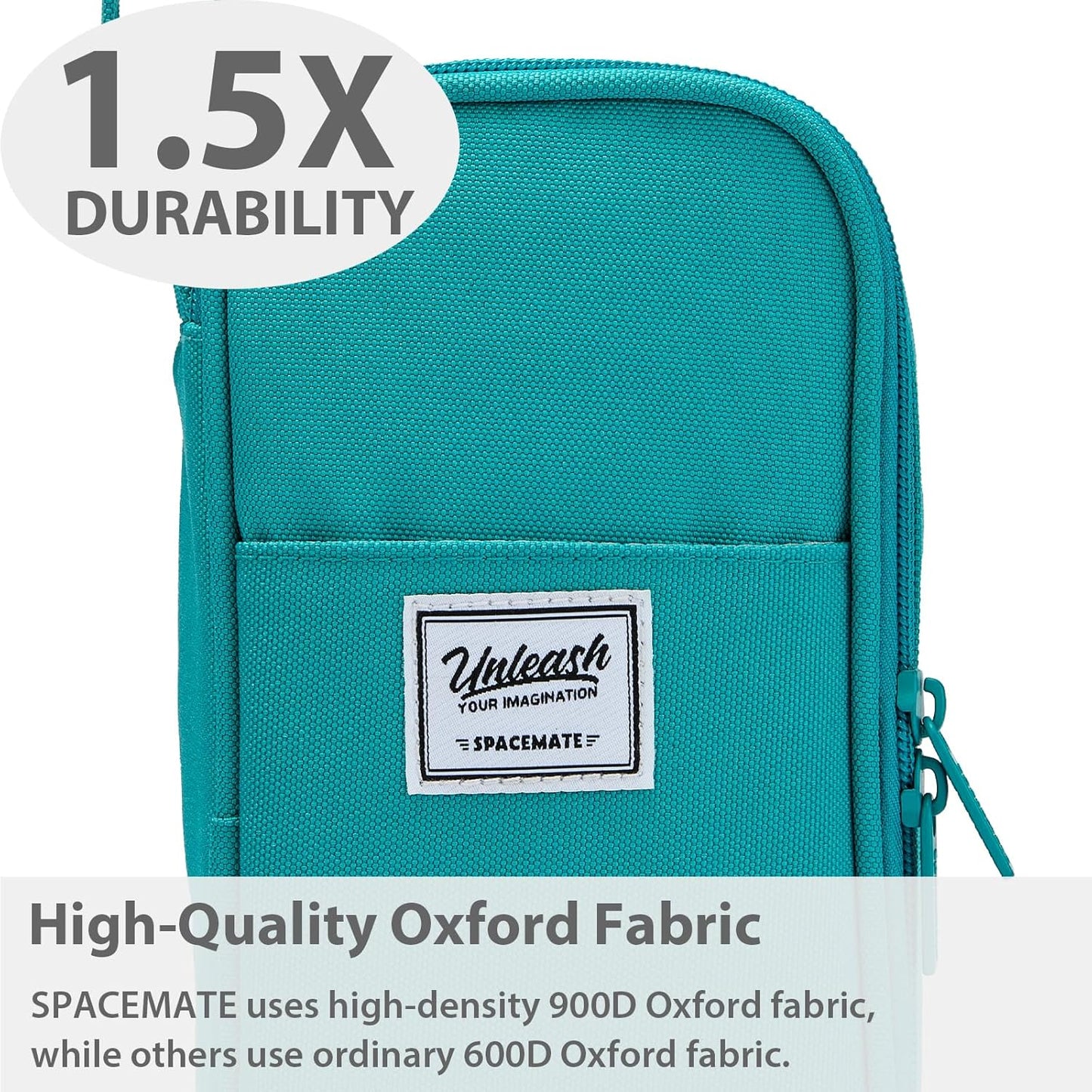 Pencil Case Pouch Box Bag School Supplies Girls Boys Kids, Cute Preppy Stuff Large Big Capacity Aesthetic Pen Organizer, Back to College Stationary, Teal, Classic Stlye, 1800ml