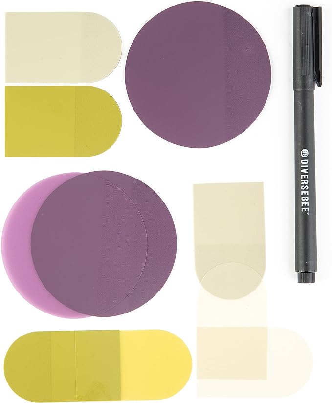 DiverseBee Transparent Sticky Notes (Includes Quick Dry Pen), Cute Clear Sticky Tabs, Translucent Page Flags Book Markers Stickers, Planner Accessories Bible Journaling Study Office Supplies (Muse)