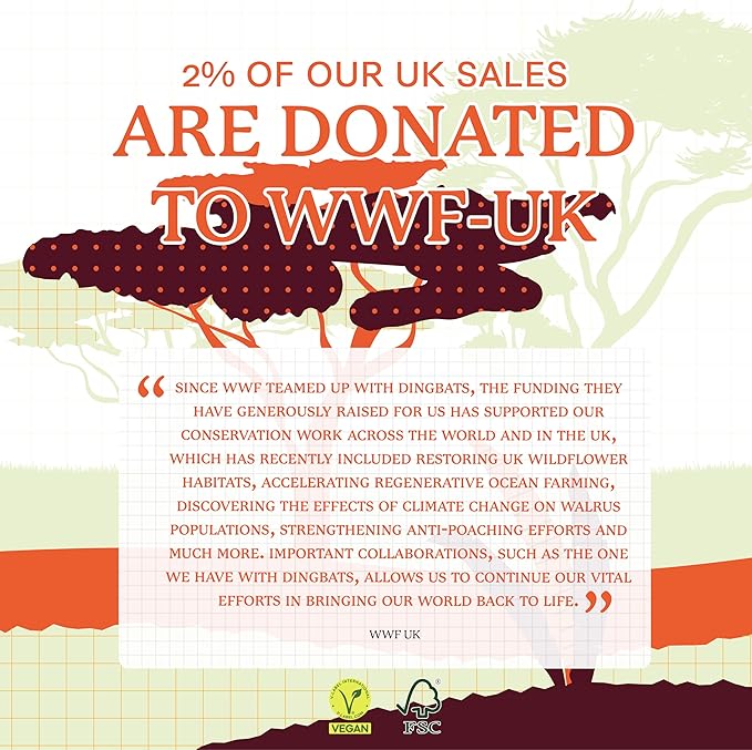 Dingbats* Wildlife Dotted Writing Journal Notebook A5 - Vegan Leather Hardcover - Ideal for Work, Travel - Pocket, Elastic Closure, & Bookmark