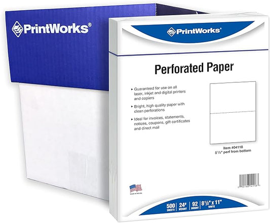 PrintWorks Professional Perforated Paper, 2500 Sheets, 2 Part Perf