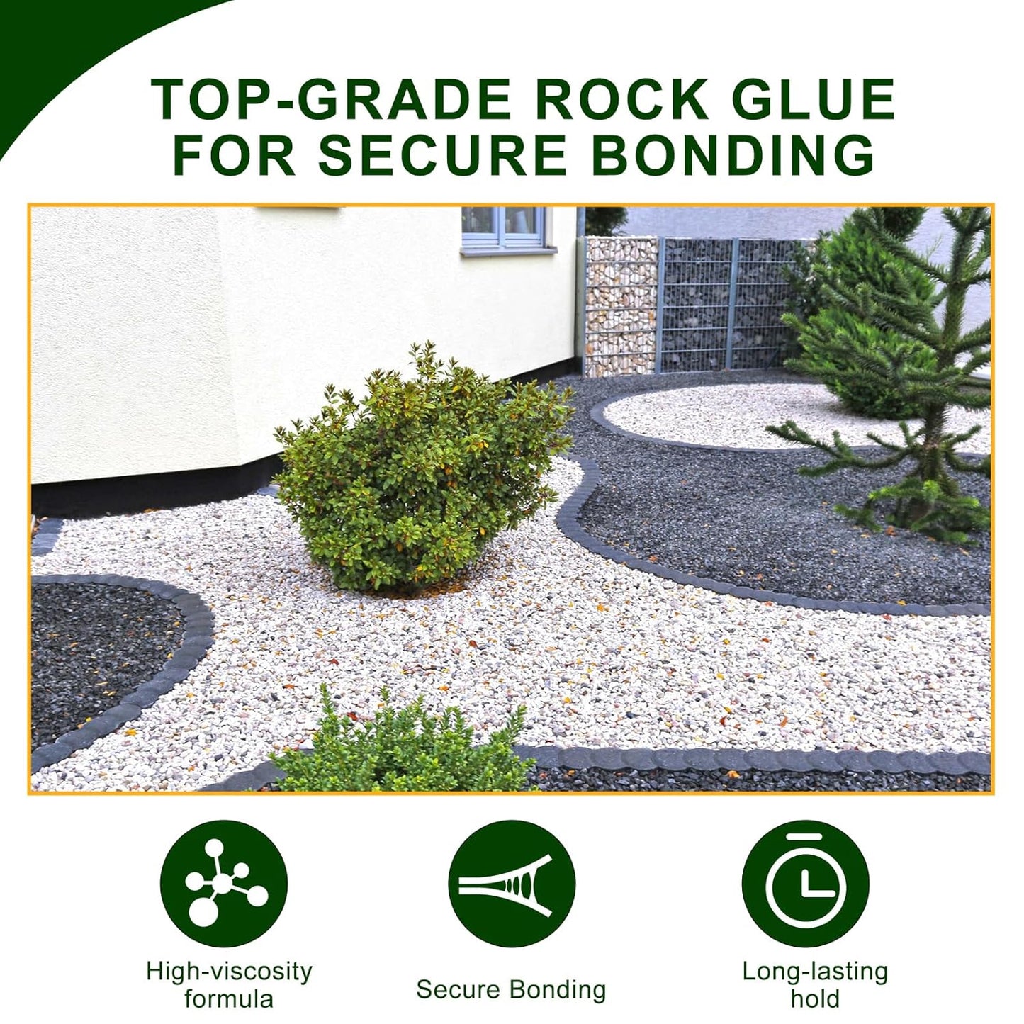 Teexpert 1 Gallon Rock Glue for Landscaping – Strong Pea Gravel Binder & Stone Adhesive for Walkways, Yards, Patios, and Driveways