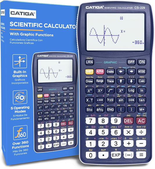 CATIGA CS229 Scientific Calculator with Graphics Functions, Multiple Modes with Intuitive User Interface, for Beginner and Advanced Courses