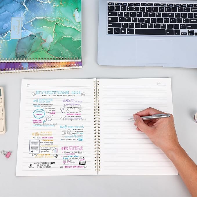 LABUK 3 Pack Spiral Notebook College Ruled Notebook, Aesthetic Journaling Notebooks for Work School Office Home, 3 x 120 Pages, 8.5 x 11 Inches Notebooks for Valentine Gifts