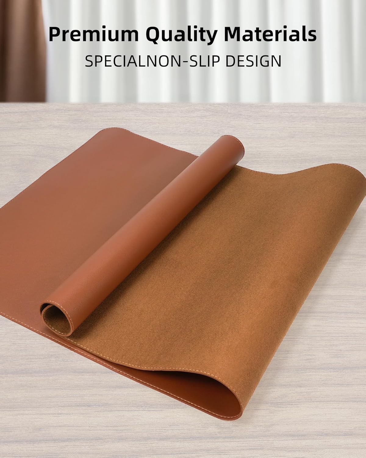 Large Desk Mat55 x24 - Premium Non-Slip Desk Pad, Waterproof and Scratch-Resistant Office Desk Protector, Large Desk pad Workspace Mat for Home and Office(Brown)