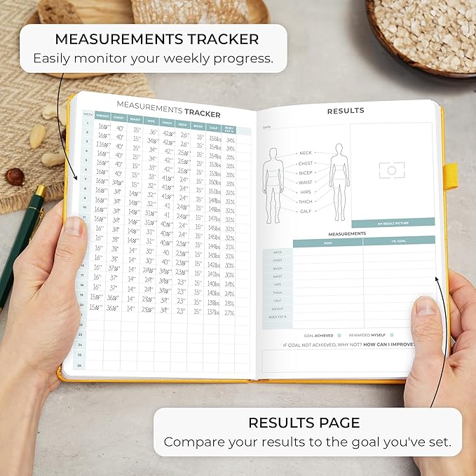 Clever Fox Food Journal - Daily Food Diary, Meal Planner to Track Calories & Nutrients, Weight Tracker Notebook, A5 (Amber Yellow)