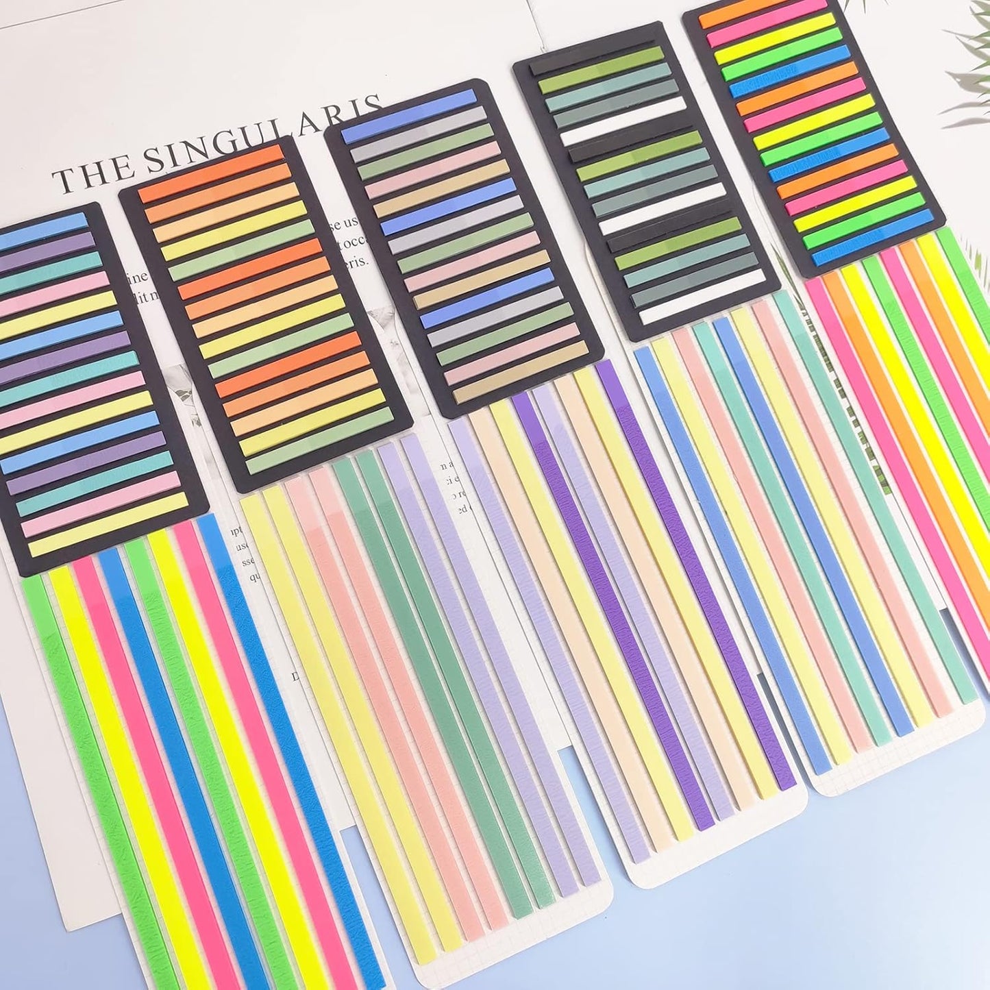 Potanro Sticky Tabs 2300 Pcs Translucent Sticky Tabs 10 Sheets Highlighter Book Tape Long Highlighting Sticky Tabs for Annotating Books, Aesthetic Office Suppliesbook for Annotating Books