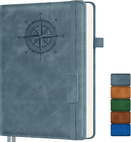 Notebook Journal for Women Men: Leather Journal for Writing, Hardcover College Ruled Journals Notebooks with Thick Paper, Large A4 Daily Journal for Travel, Diary, Gifts for Teens, 8.5"×11", Deepblue