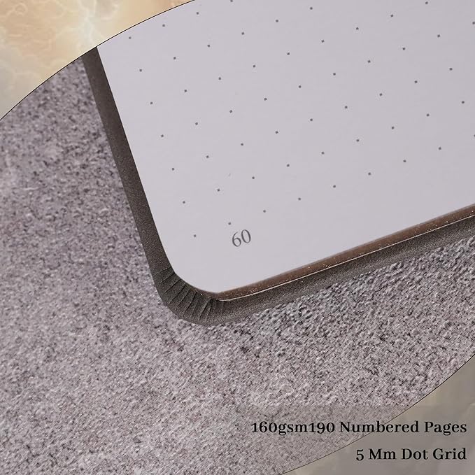 TIEFOSSI Bullet Dot Journals for Women Men, Dot Journals for Writing Women, 160gsm Thick Paper, 190 Numbered Pages, for Planner Organization