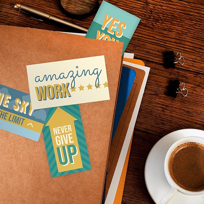 Canopy Street Colorful Gratitude Encouragement Cards / 50 Motivational Kindness Cards / 25 Inspirational Quote Designs/Flat 2" x 3.5" Employees Students Coworkers Uplifting Mini Card