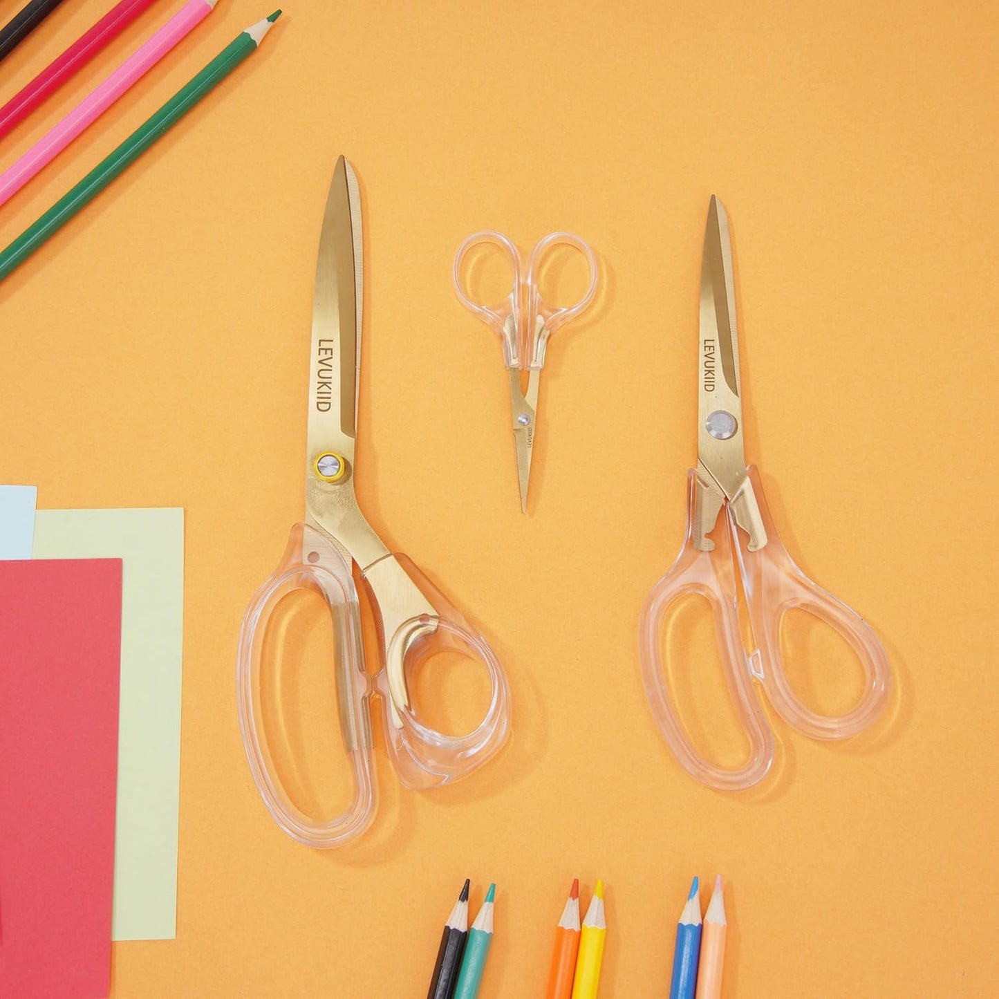 9 Inch All Purpose Scissors for Adults - Ins Style Clear Handle, 2Cr13 Stainless Steel Sharp Blade - Ideal for Fabric Crafts, Tailor's Shears - All-Purpose Fabric Scissors, Crafting & Office