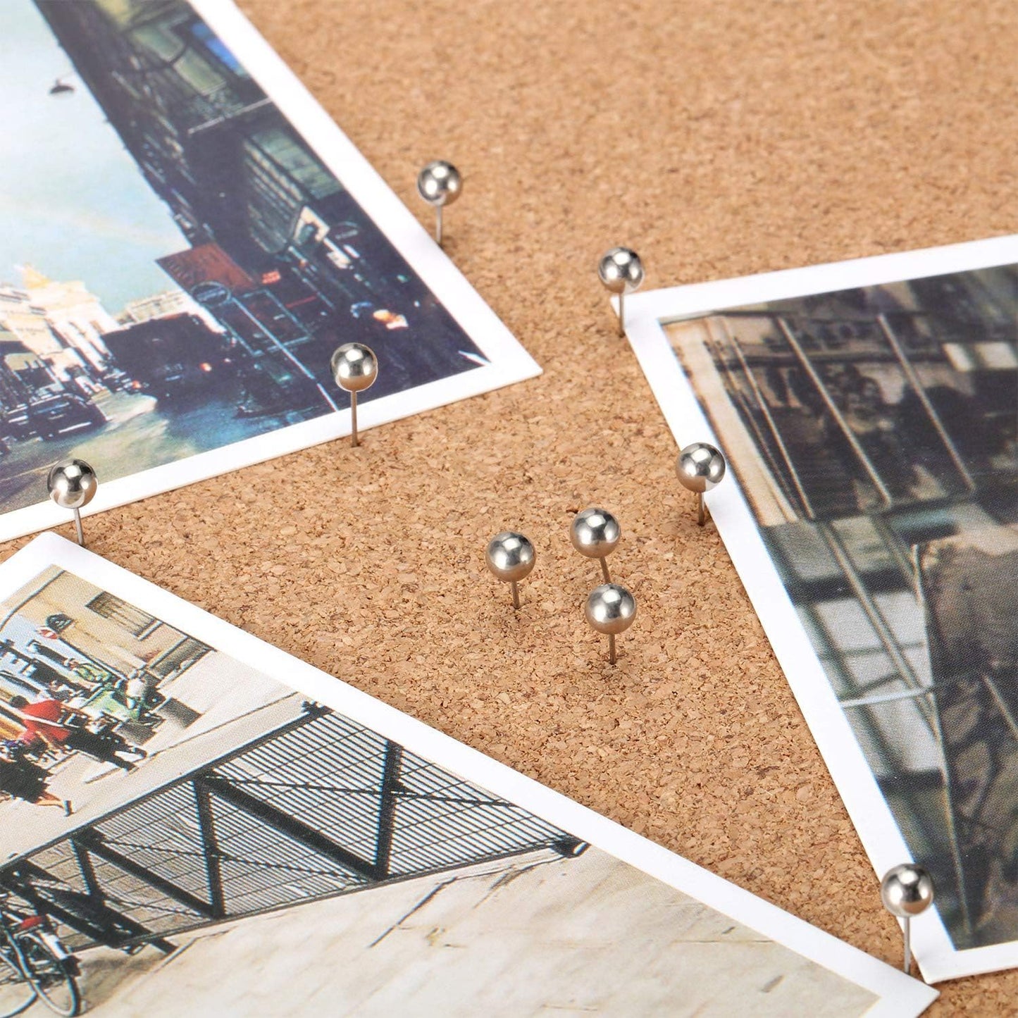 Map Tacks Push Pins Small Size 300 Packs (Silver, 1/5 Inch)