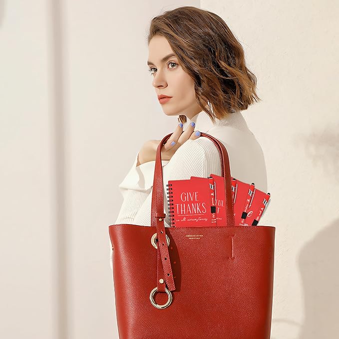 INSADA Christian Prayer Journal Spiral Red Notebooks Bulk with Pens- Small Notepads (4.13”x5.43”) - Mother's Day Gifts for Women, Church Members & Bible Study Groups (30 Sets Red)