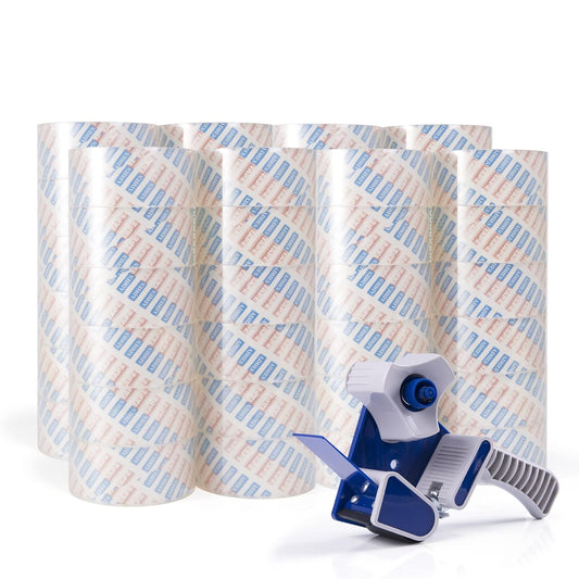 ADHES 48 Rolls Packing Tape with Dispenser Gun, 2.6 Mil Heavy Duty Packaging Tap for Shipping, Moving and Storing, 1.88 Inch x 55Yards, Super Clear