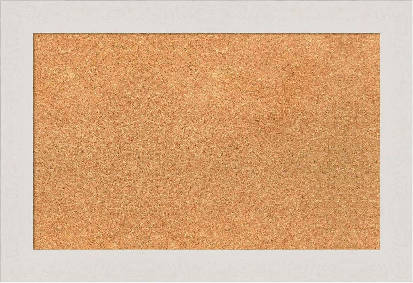 Amanti Art Natural Cork Board for Wall, 17x25 Vision Board with White Frame, Small Corkboard Office Decor for Home Organization, Country Rustic Corkboard Pinboard to Display Items for Home