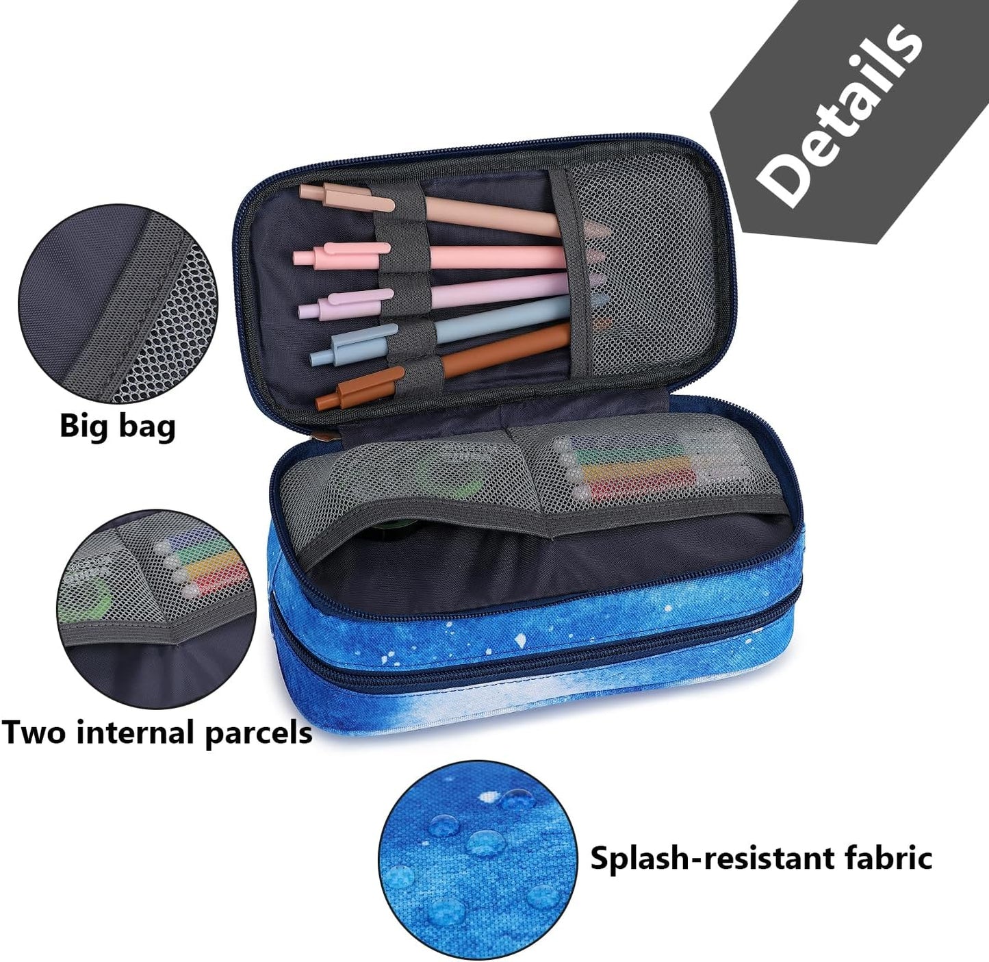 Pencil Cases for kids, Large Capacity Pencil Pouch, Office College School Marker Organizer Case pen for Men Women Adult Teens