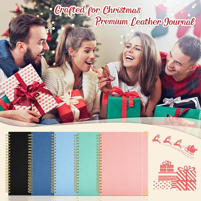 Spiral Notebook 8.5" x 11", 300 Numbered Pages Notebooks College Ruled with Contens, 100GSM Thick Journal for Women Men, Hardcover Leather Lined Journal for Writing, Large A4 Notebooks for Work School