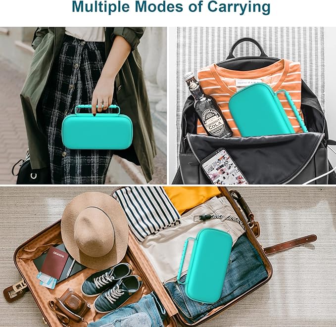 Canboc Carrying Case for NIIMBOT B21 B1 Inkless Label Maker, Portable Mini Bluetooth Thermal Label Printer Storage Bag fit Label Paper, Cable, Turquoise (Case Only)