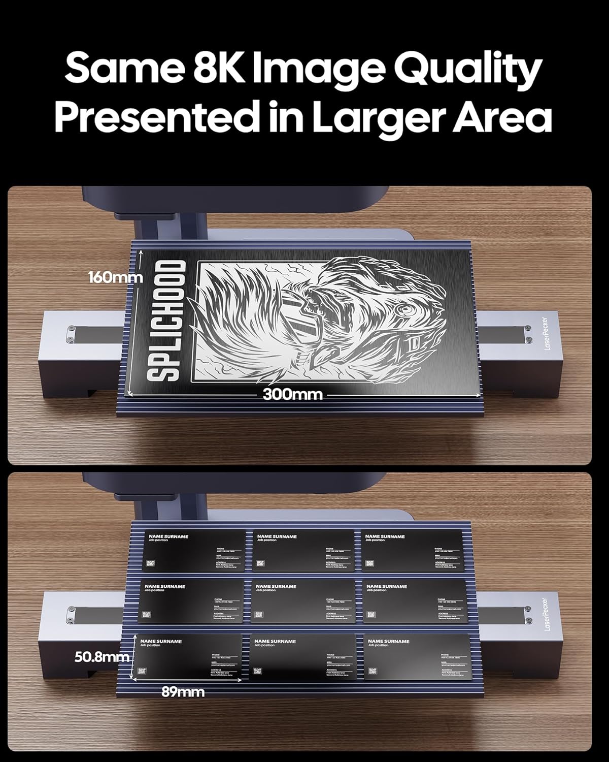 LaserPecker Slide Extension for LP4/LP5, Expand to 300x160mm Engraving Area- Pro Accessories for Batch Processing & Large Projects