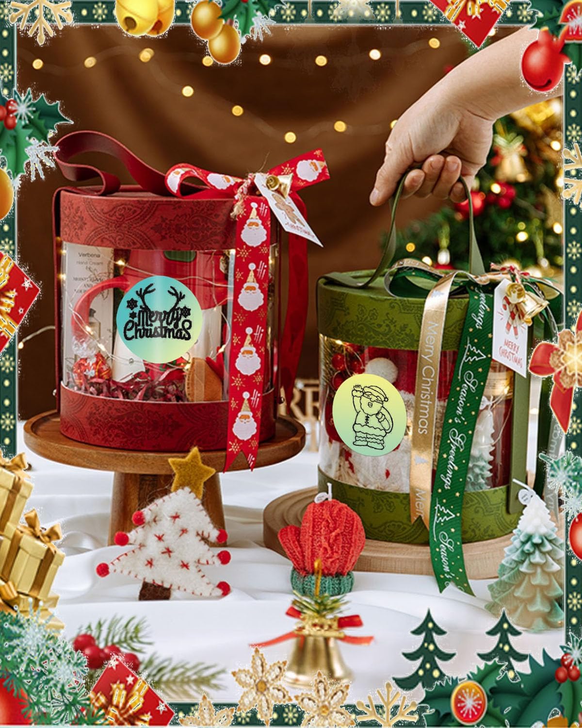 2 inch Round Thermal Labels, Thermal Printer Labels Sticker use for Barcode, Shipping, Customized, Circle Direct Thermal Stickers 500 PCS/1 Roll, Gradient Green