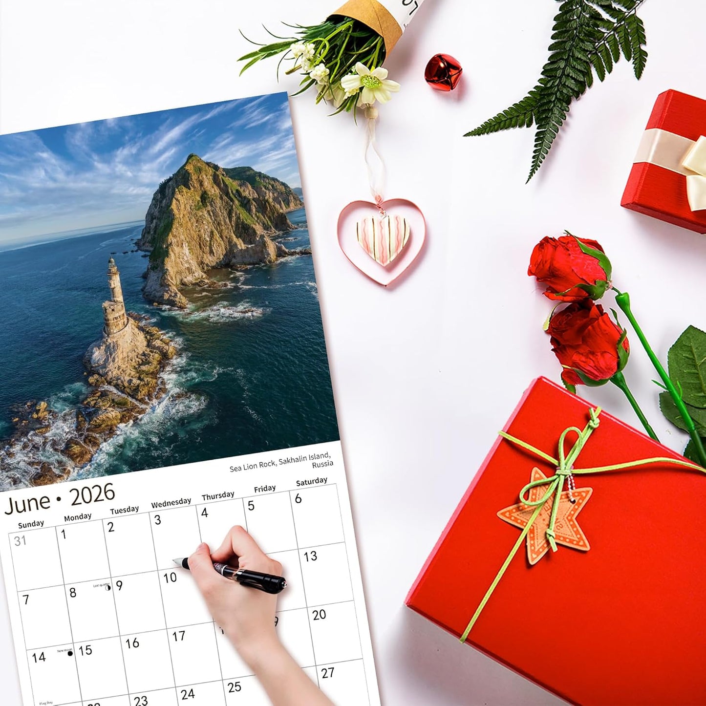2026 Wall Calendar,Calendar 2026, July 2025 - December 2026, Wall Calendar Exotic Destinations, 12" x 24" Opened,Full Page Months Thick & Sturdy Paper for Calendar Organizing & Planning