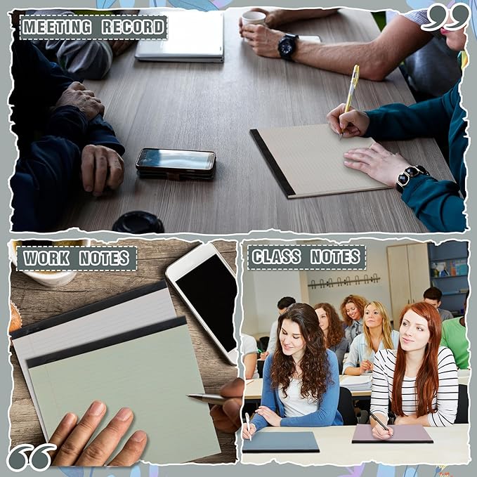 Lincia 6 Pcs 11" x 9.5" Legal Pads College Ruled Notepad Landscape Notebook Horizontal Lined Notebook 80 Gsm Assorted Colors Paper Pastel Writing Pads for School Office, 40 Sheet (Sweet Color)