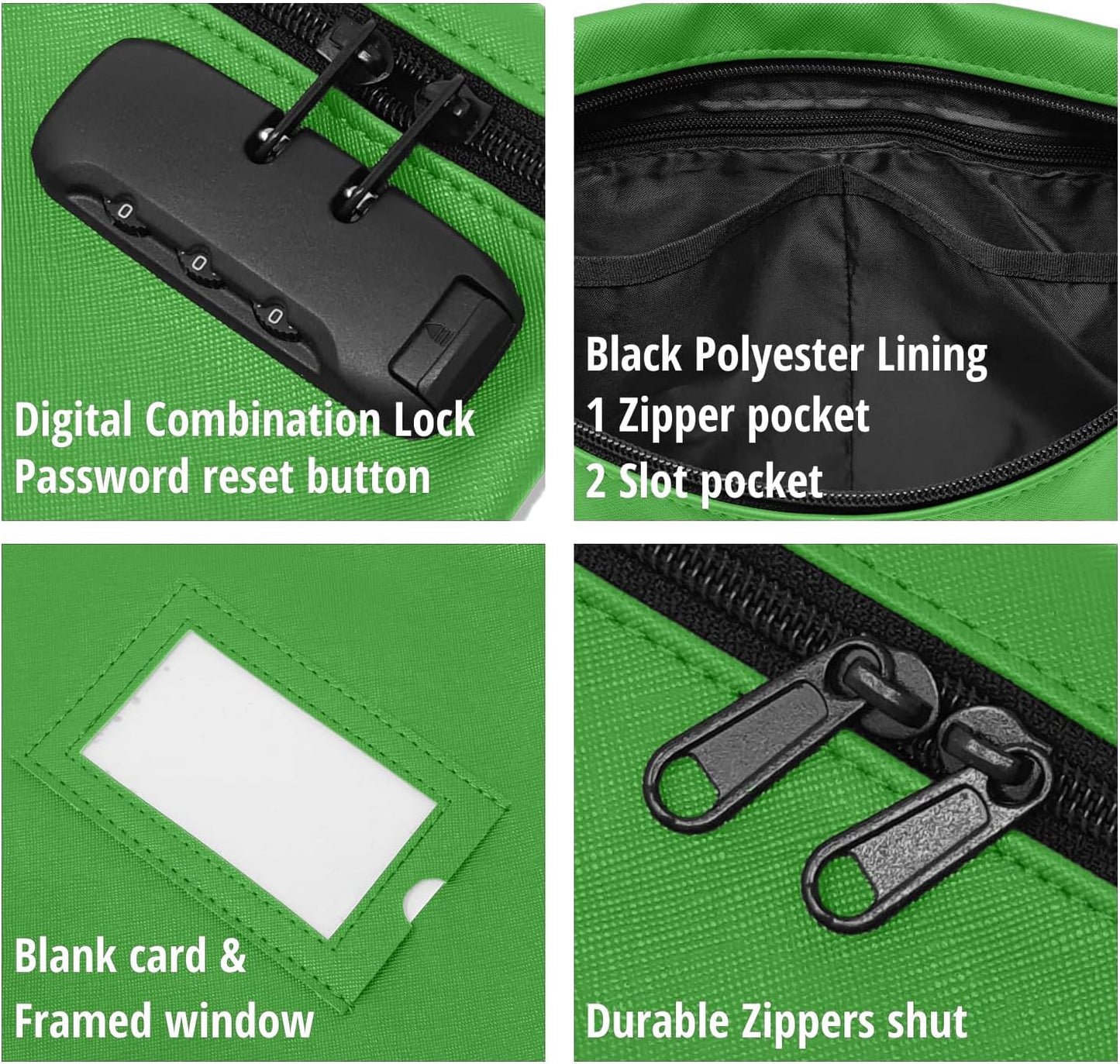 Notary Bag with Lock | 14x11 inch | Light green | Zipper Notary Supplies Bag | Locking Notary Bag for Notary Kit, Stamp, Embosser, Ink Pad, and Valuables | Locking Document Bag | Journal Carrying Case